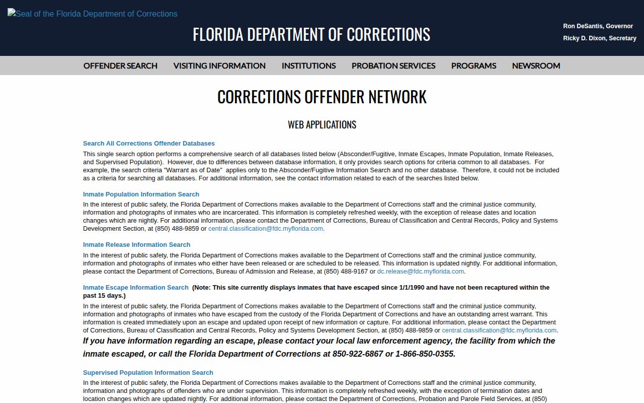 Florida corrections offender photo search for Palm Beach County records